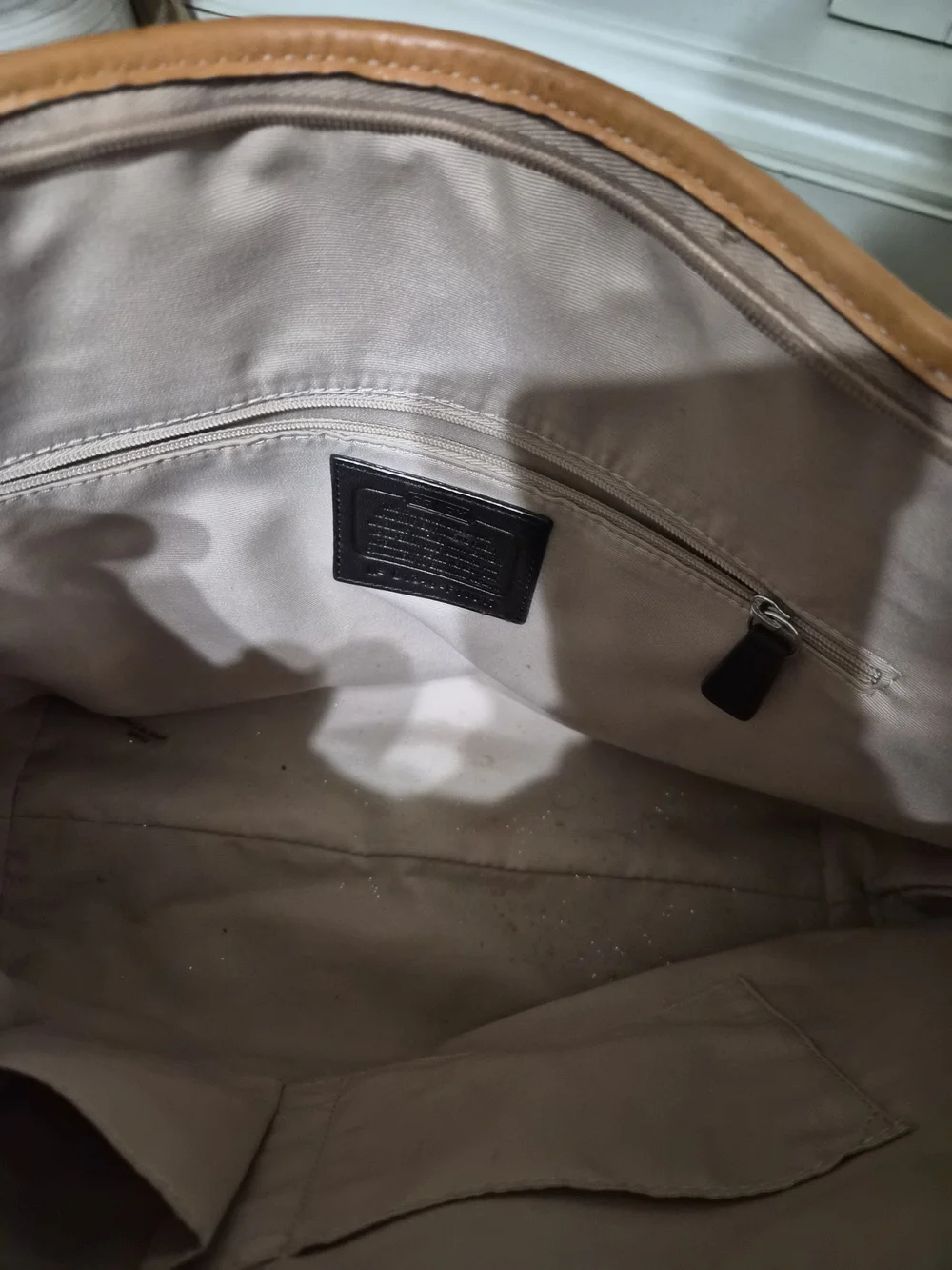 Coach Signature Canvas Tote in Tan and Brown